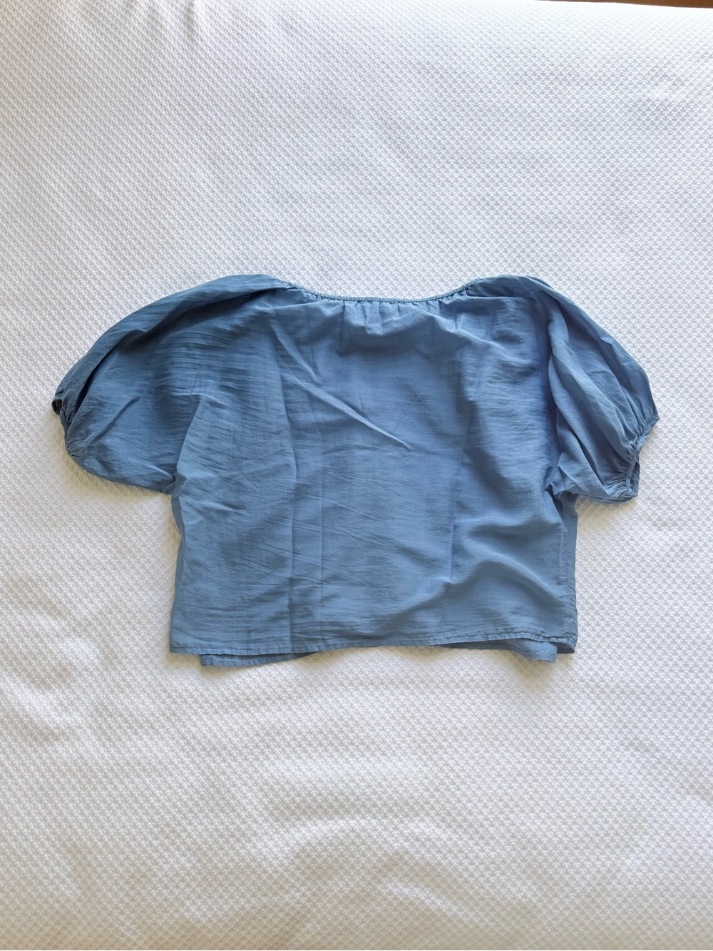 NWT Velvet Kristen Cotton Voile Top, Blue | Size XS - Picture 4 of 7